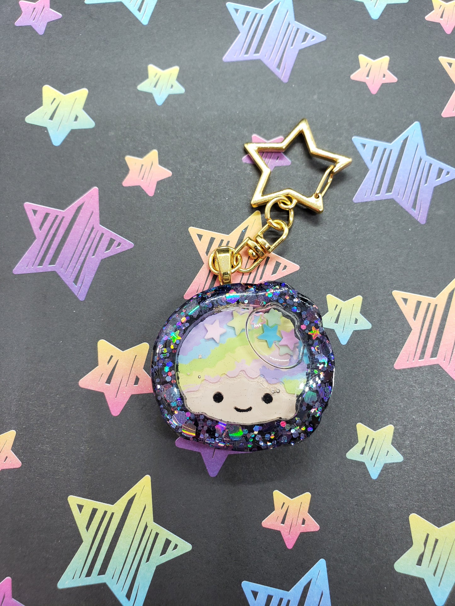 Twins Rainbow Shaker Keychain